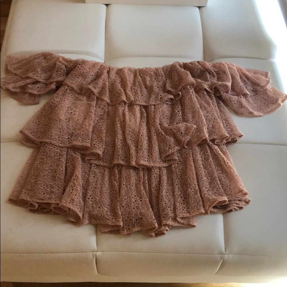 Dusty Pink Off Shoulder Lace top